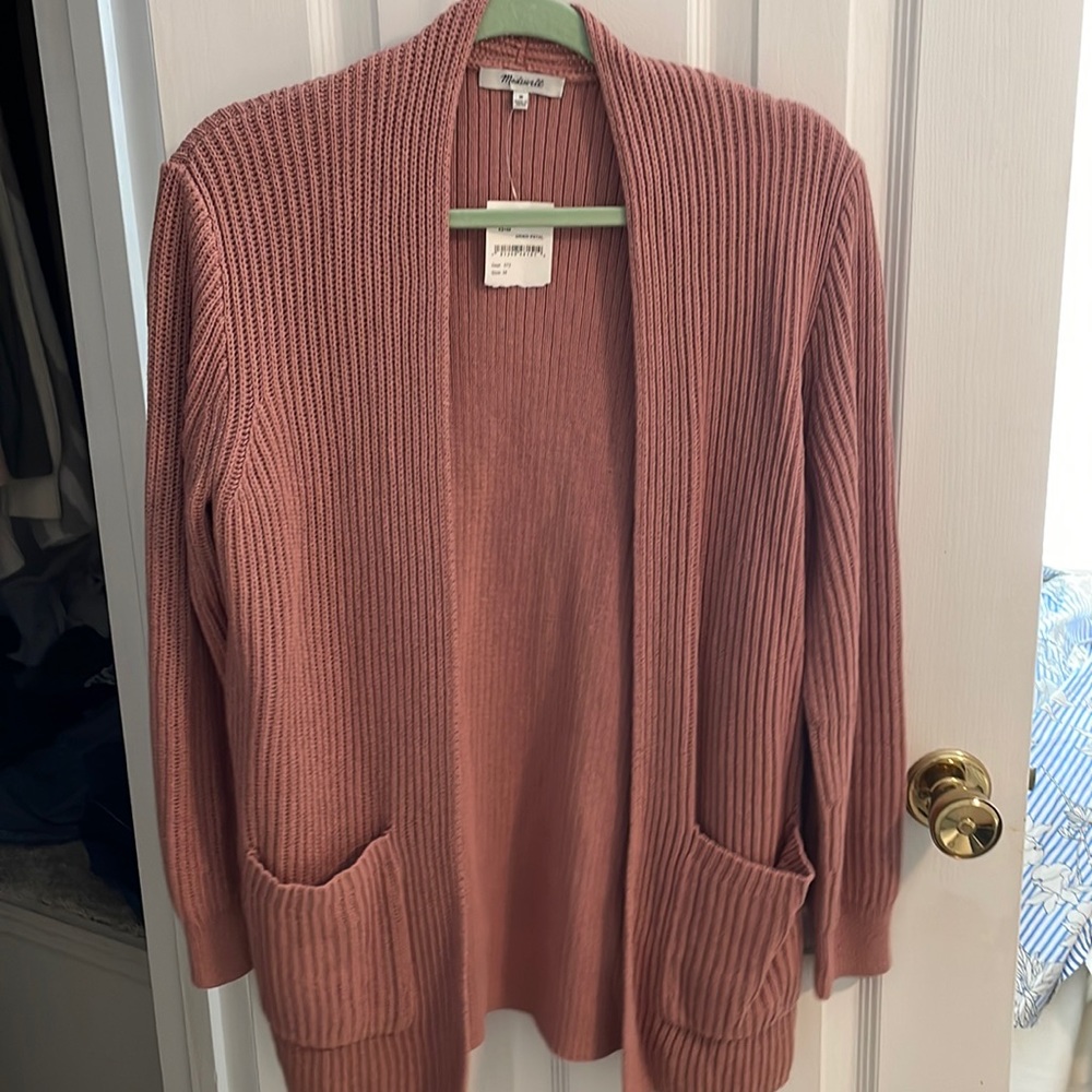 Pink knit cardigan